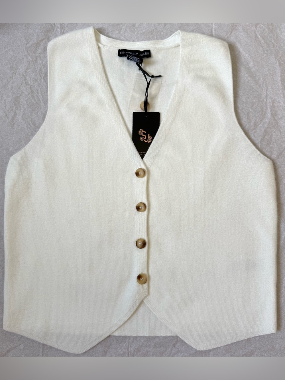 Sincerely Jules V-neck Button-Front Sweater Vest